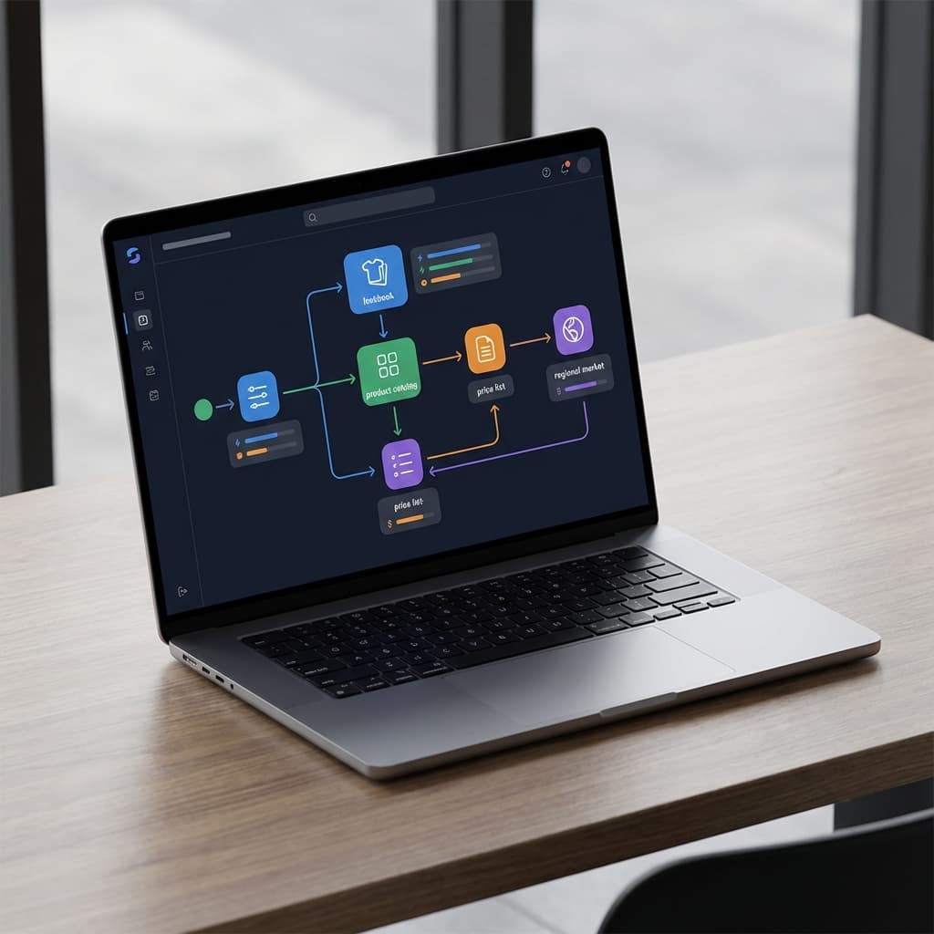 Workflow mapping between lookbook content and Shopify B2B catalog operations