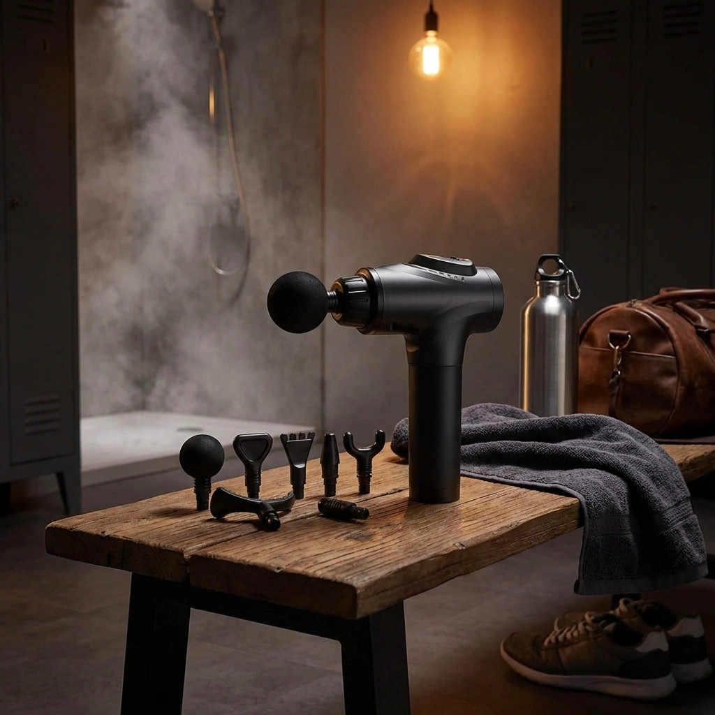 Massage gun lifestyle ad creative example stopping the scroll on mobile feed